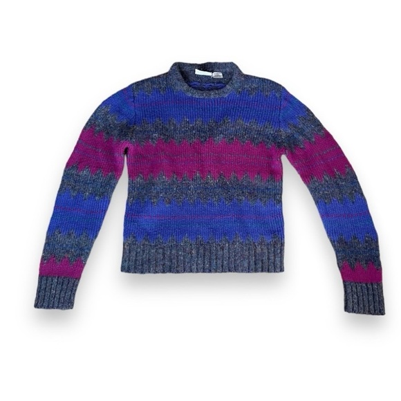 The Eagle’s Eye Sweaters - Vintage 80s The Eagle’s Eye Sweater Women’s Size Small Gray Pink Blue Stripes